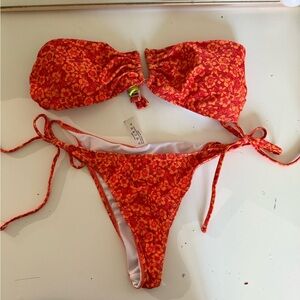 SHEIN Red Floral Bikini